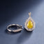 SOLID GOLD LAB-GROWN VVS FANCY VIVID YELLOW DIAMOND & DIAMOND RING & PENDANT (#:SY022Y-M)
