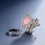 SOLID GOLD LAB-GROWN VVS FANCY VIVID PINK DIAMOND & DIAMOND RING & PENDANT (#:SY024P-M)