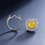 SOLID GOLD LAB-GROWN VVS FANCY VIVID YELLOW DIAMOND & DIAMOND RING & PENDANT (#:SY018Y-M)