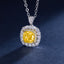 SOLID GOLD LAB-GROWN VVS FANCY VIVID YELLOW DIAMD & DIAMOND PENDANT (#:SY026Y-P)