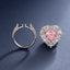 SOLID GOLD LAB-GROWN VVS FANCY VIVID PINK DIAMOND & DIAMOND RING & PENDANT (#:SY017P-M)