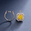 SOLID GOLD LAB-GROWN VVS FANCY VIVID YELLOW DIAMOND & DIAMOND RING & PENDANT (#:SY019Y-M)