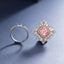 SOLID GOLD LAB-GROWN VVS FANCY VIVID PINK DIAMOND & DIAMOND RING & PENDANT (#:SY002P-M)