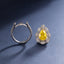 SOLID GOLD LAB-GROWN VVS FANCY VIVID YELLOW DIAMOND & DIAMOND RING & PENDANT (#:SY020Y-M)