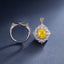 SOLID GOLD LAB-GROWN VVS FANCY VIVID YELLOW DIAMOND & DIAMOND RING & PENDANT (#:SY014Y-M)