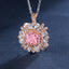 SOLID GOLD LAB-GROWN VVS FANCY VIVID PINK DIAMD & DIAMOND PENDANT (#:SY009P-P)