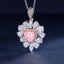 SOLID GOLD LAB-GROWN VVS FANCY VIVID PINK DIAMOND & DIAMOND PENDANT (#:SY029P-P)