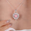 SOLID GOLD LAB-GROWN VVS FANCY VIVID PINK DIAMOND & DIAMOND PENDANT (#:SY029P-P)