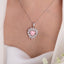 SOLID GOLD LAB-GROWN VVS FANCY VIVID PINK DIAMOND & DIAMOND PENDANT (#:SY029P-P)