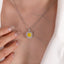 SOLID GOLD LAB-GROWN VVS FANCY VIVID YELLOW DIAMD & DIAMOND PENDANT (#:SY026Y-P)