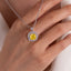 SOLID GOLD LAB-GROWN VVS FANCY VIVID YELLOW DIAMD & DIAMOND PENDANT (#:SY026Y-P)