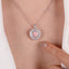 SOLID GOLD LAB-GROWN VVS FANCY VIVID PINK DIAMOND & DIAMOND PENDANT (#:SY031P-P)