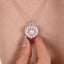 SOLID GOLD LAB-GROWN VVS FANCY VIVID PINK DIAMOND & DIAMOND PENDANT (#:SY031P-P)