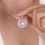 SOLID GOLD LAB-GROWN VVS FANCY VIVID PINK DIAMOND & DIAMOND PENDANT (#:SY031P-P)