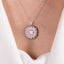 SOLID GOLD LAB-GROWN VVS FANCY VIVID PINK DIAMD & DIAMOND PENDANT (#:SY027P-P)