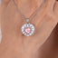 SOLID GOLD LAB-GROWN VVS FANCY VIVID PINK DIAMOND & DIAMOND PENDANT (#:SY031P-P)