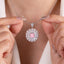 SOLID GOLD LAB-GROWN VVS FANCY VIVID PINK DIAMD & DIAMOND PENDANT (#:SY027P-P)