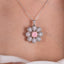 SOLID GOLD LAB-GROWN VVS FANCY VIVID PINK DIAMOND & DIAMOND PENDANT (#:SY032P-P)