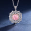 SOLID GOLD LAB-GROWN VVS FANCY VIVID PINK DIAMD & DIAMOND PENDANT (#:SY028P-P)