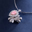 SOLID GOLD LAB-GROWN VVS FANCY VIVID PINK DIAMD & DIAMOND PENDANT (#:SY024P-P)