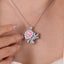 SOLID GOLD LAB-GROWN VVS FANCY VIVID PINK DIAMD & DIAMOND PENDANT (#:SY024P-P)