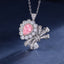SOLID GOLD LAB-GROWN VVS FANCY VIVID PINK DIAMD & DIAMOND PENDANT (#:SY024P-P)