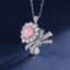SOLID GOLD LAB-GROWN VVS FANCY VIVID PINK DIAMD & DIAMOND PENDANT (#:SY024P-P)