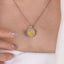 SOLID GOLD LAB-GROWN VVS FANCY VIVID YELLOW DIAMOND & DIAMOND PENDANT (#:SY035Y-P)