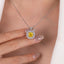 SOLID GOLD LAB-GROWN VVS FANCY VIVID YELLOW DIAMOND & DIAMOND PENDANT (#:SY035Y-P)