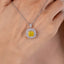 SOLID GOLD LAB-GROWN VVS FANCY VIVID YELLOW DIAMOND & DIAMOND PENDANT (#:SY035Y-P)