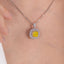 SOLID GOLD LAB-GROWN VVS FANCY VIVID YELLOW DIAMOND & DIAMOND PENDANT (#:SY035Y-P)