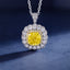 SOLID GOLD LAB-GROWN VVS FANCY VIVID YELLOW DIAMOND & DIAMOND PENDANT (#:SY035Y-P)
