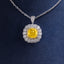SOLID GOLD LAB-GROWN VVS FANCY VIVID YELLOW DIAMOND & DIAMOND PENDANT (#:SY035Y-P)
