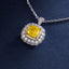 SOLID GOLD LAB-GROWN VVS FANCY VIVID YELLOW DIAMOND & DIAMOND PENDANT (#:SY035Y-P)