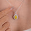 SOLID GOLD LAB-GROWN VVS FANCY VIVID YELLOW DIAMD & DIAMOND PENDANT (#:SY022Y-P)