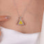 SOLID GOLD LAB-GROWN VVS FANCY VIVID YELLOW DIAMOND & DIAMOND PENDANT (#:SY036Y-P)