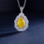 SOLID GOLD LAB-GROWN VVS FANCY VIVID YELLOW DIAMD & DIAMOND PENDANT (#:SY022Y-P)