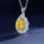 SOLID GOLD LAB-GROWN VVS FANCY VIVID YELLOW DIAMD & DIAMOND PENDANT (#:SY022Y-P)