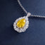 SOLID GOLD LAB-GROWN VVS FANCY VIVID YELLOW DIAMD & DIAMOND PENDANT (#:SY022Y-P)