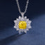 SOLID GOLD LAB-GROWN VVS FANCY VIVID YELLOW DIAMD & DIAMOND PENDANT (#:SY021Y-P)