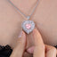 SOLID GOLD LAB-GROWN VVS FANCY VIVID PINK DIAMOND & DIAMOND PENDANT (#:SY037P-R)