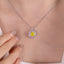 SOLID GOLD LAB-GROWN VVS FANCY VIVID YELLOW DIAMD & DIAMOND PENDANT (#:SY021Y-P)