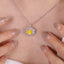 SOLID GOLD LAB-GROWN VVS FANCY VIVID YELLOW DIAMD & DIAMOND PENDANT (#:SY021Y-P)