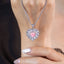 SOLID GOLD LAB-GROWN VVS FANCY VIVID PINK DIAMOND & DIAMOND PENDANT (#:SY037P-R)