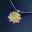 SOLID GOLD LAB-GROWN VVS FANCY VIVID YELLOW DIAMD & DIAMOND PENDANT (#:SY021Y-P)
