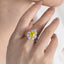 SOLID GOLD LAB-GROWN VVS FANCY VIVID YELLOW DIAMOND & DIAMOND RING (#:SY020Y-R)