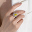 SOLID GOLD LAB-GROWN VVS FANCY VIVID YELLOW DIAMOND & DIAMOND RING (#:SY020Y-R)