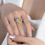 SOLID GOLD LAB-GROWN VVS FANCY VIVID YELLOW DIAMOND & DIAMOND RING (#:SY020Y-R)