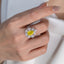 SOLID GOLD LAB-GROWN VVS FANCY VIVID YELLOW DIAMOND & DIAMOND RING (#:SY020Y-R)