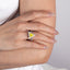 SOLID GOLD LAB-GROWN VVS FANCY VIVID YELLOW DIAMOND & DIAMOND RING (#:SY036Y-R)